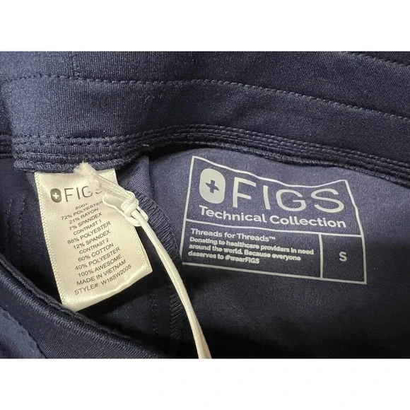 New figs womens size small Navy Blue zamora jogger Pants Scuba - Picture 8 of 8